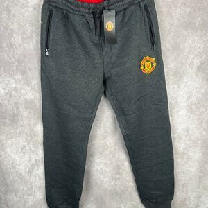 Manchester-United-FC Men's Black and Grey Joggers Sweaptants
